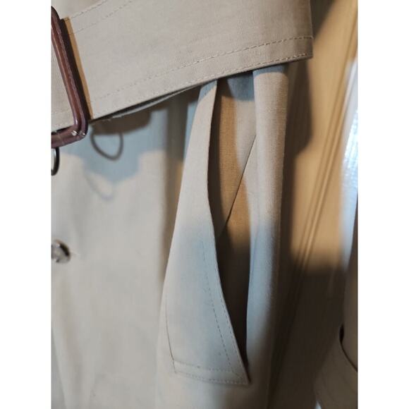 Vintage London Fog Maincoats Men’s 40R Trench Coat Beige Belted Plaid Lining USA - Picture 6 of 16